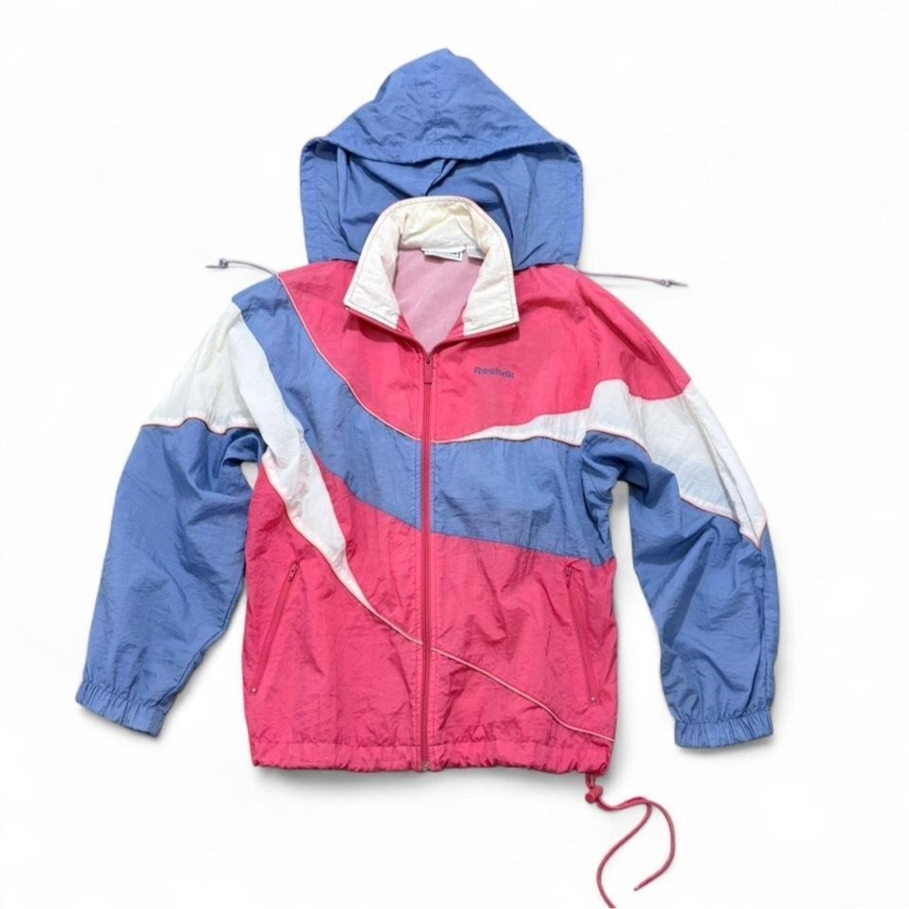 Vintage 1990s Reebok color block windbreaker jacket Rare athletic wear Size S